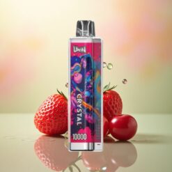 Uwin Crystal 10000 Puffs Aardbei Cranberry Kers - 18ml Vloeistof, 650mAh, RGB Verlichting