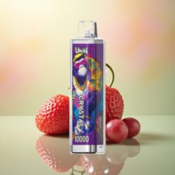 Uwin Crystal 10000 Puffs Aardbei Druif RGB Licht 5% Nicotine 650mAh