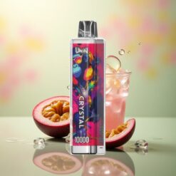 Uwin Crystal 10000 Puffs Passievrucht IJs met RGB-verlichting en 5% nicotine