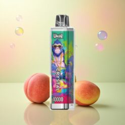 Uwin Crystal 10000 Puffs Perzik Mango Ananas met RGB-verlichting en 650mAh oplaadbare batterij