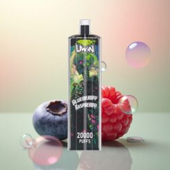 Uwin Shisha Hookah Crystal 20000 Puffs Blauwe Bes Framboos Type-C Mesh Coil Nicotinevrij 650mAh